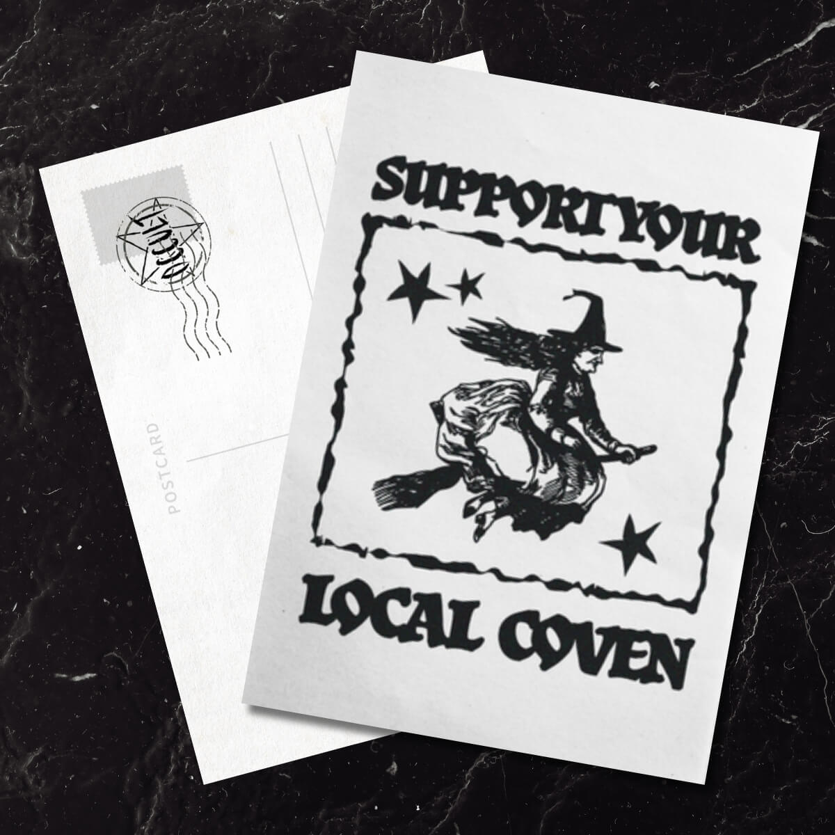 Support Your Local Coven Postcard ⛧ Occult Patches & Pins