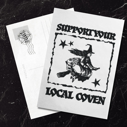 Support Your Local Coven Postcard ⛧ Occult Patches & Pins