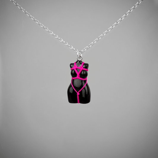 Pink Shibari Necklace | Occult Patches & Pins