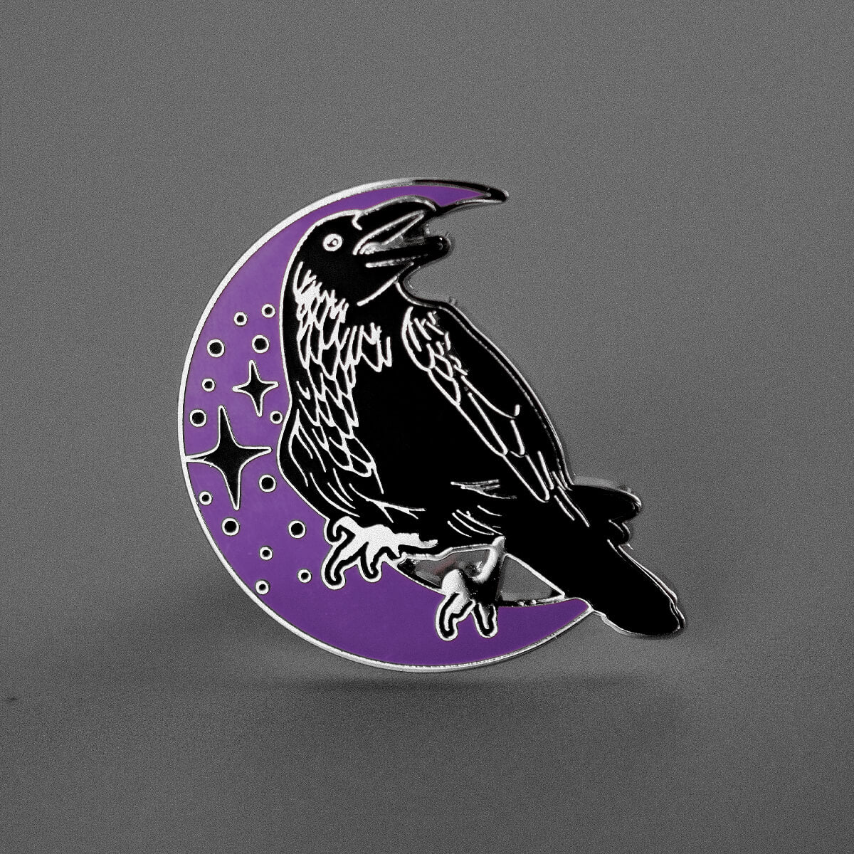 Purple Raven Enamel Pin | Occult Patches & Pins