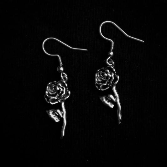 Rose Earrings ⛧ Occult Patches & Pins