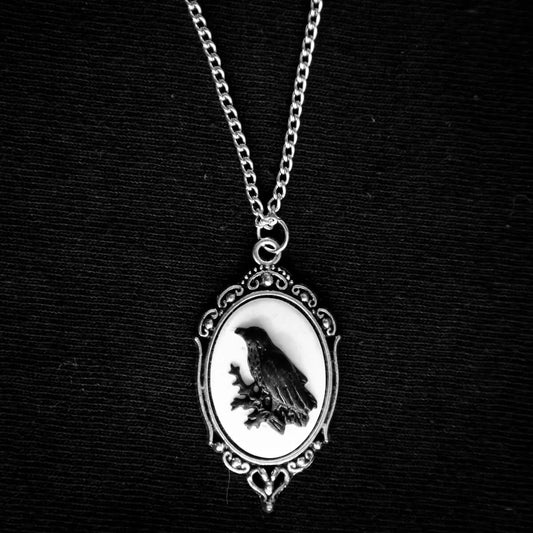 Raven Cameo Necklace • Occult Patches & Pins