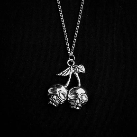 Cherry Skull Necklace ⛧ Occult Patches & Pins