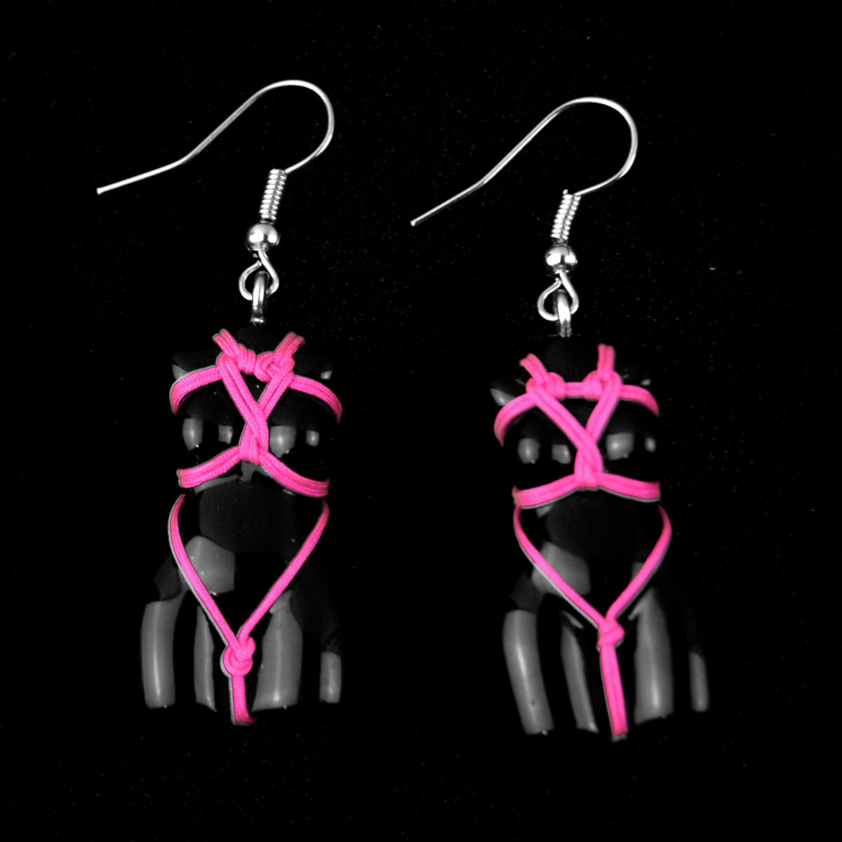 Pink Shibari Earrings | Occult Patches & Pins