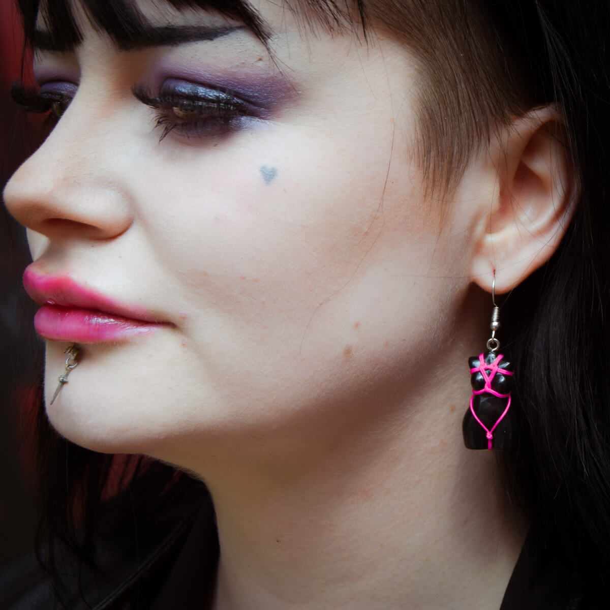 Pink Shibari Earrings | Occult Patches & Pins