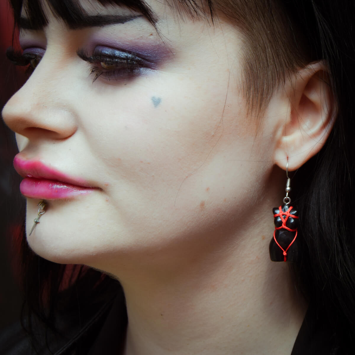 Red Shibari Earrings | Occult Patches & Pins