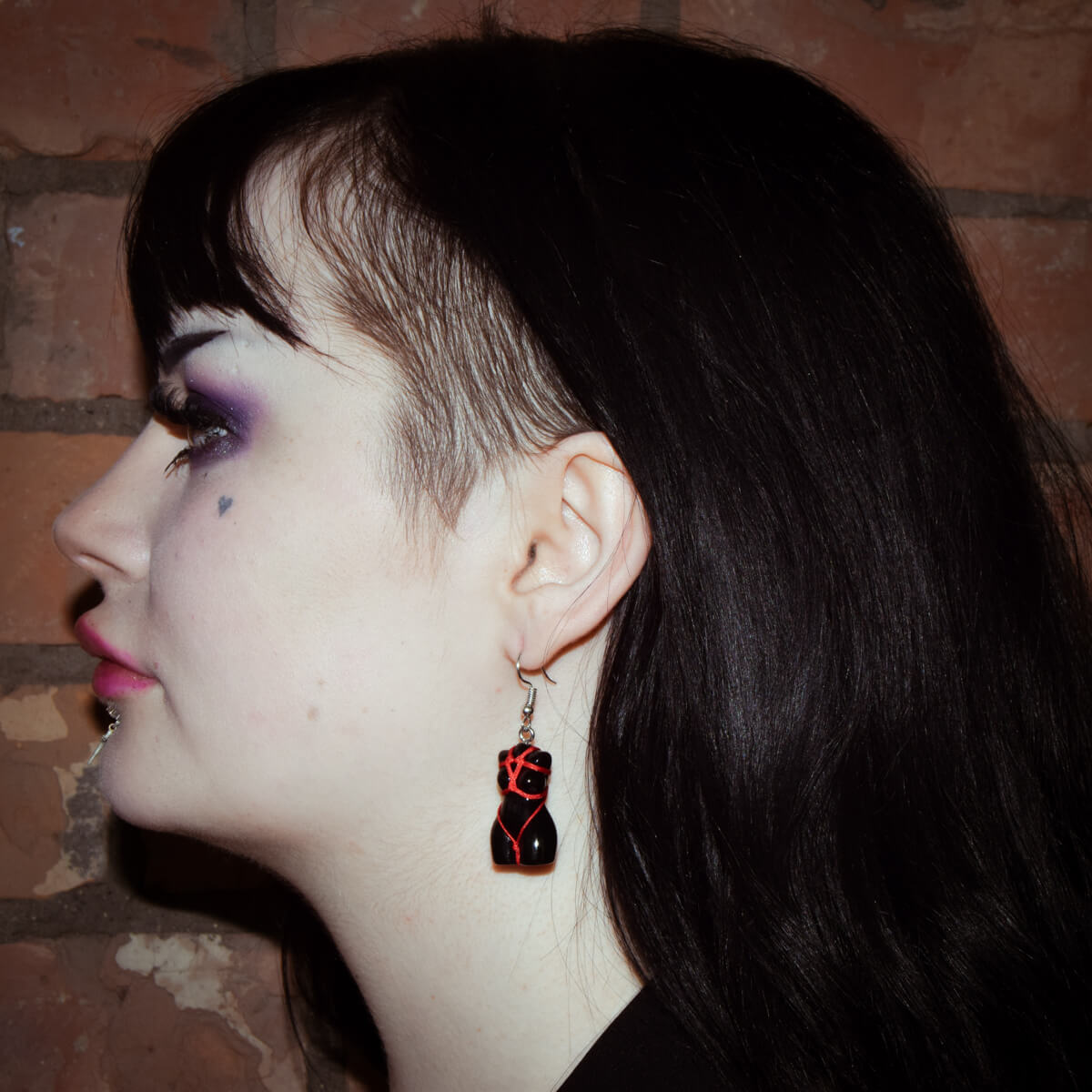 Red Shibari Earrings | Occult Patches & Pins