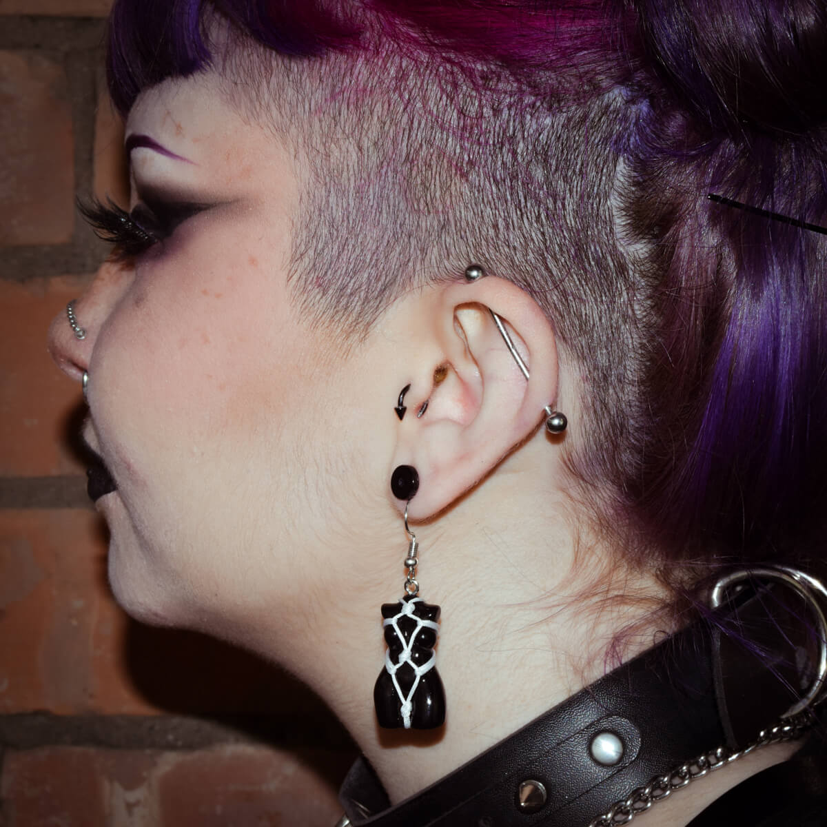 White Shibari Earrings | Occult Patches & Pins