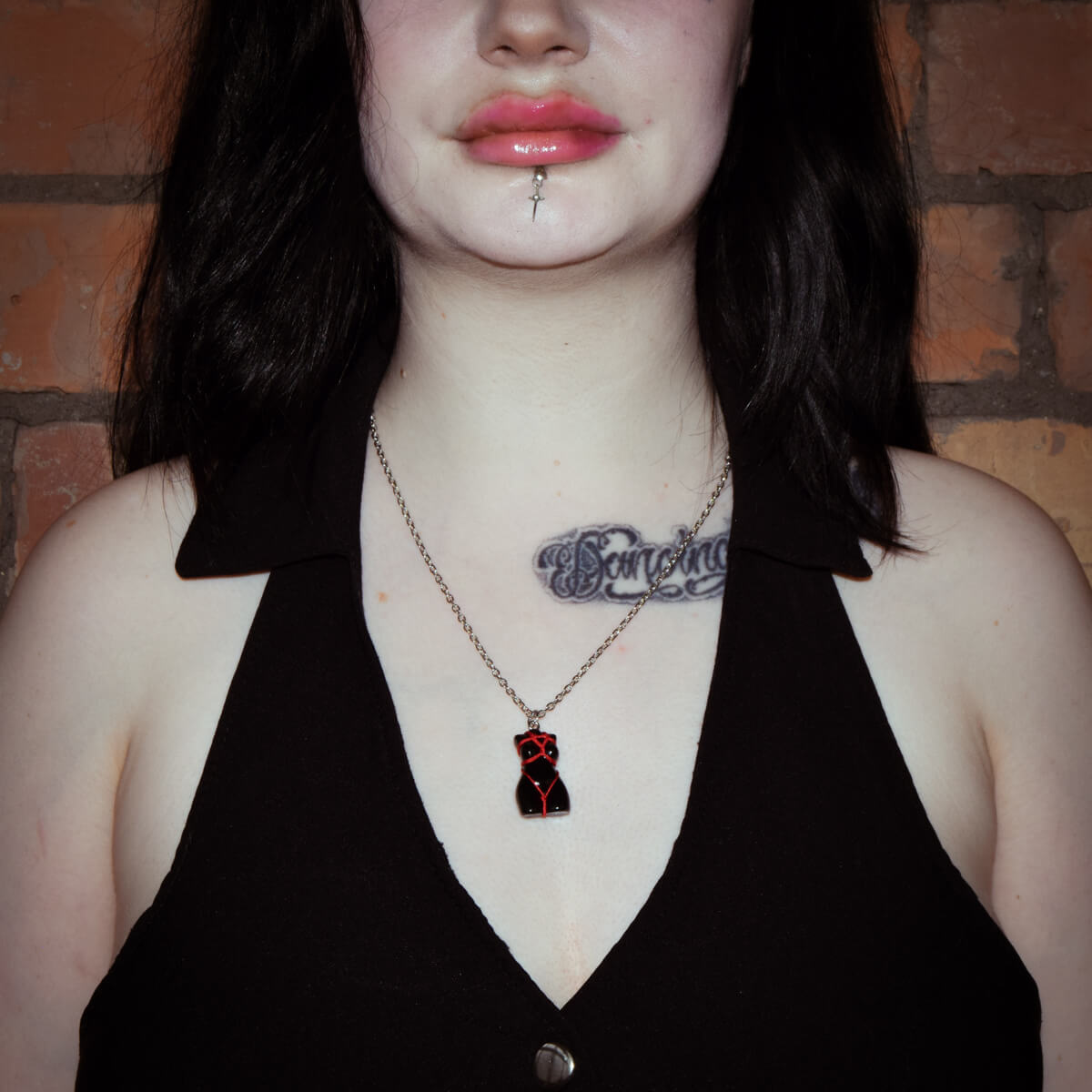 Red Shibari Necklace | Occult Patches & Pins