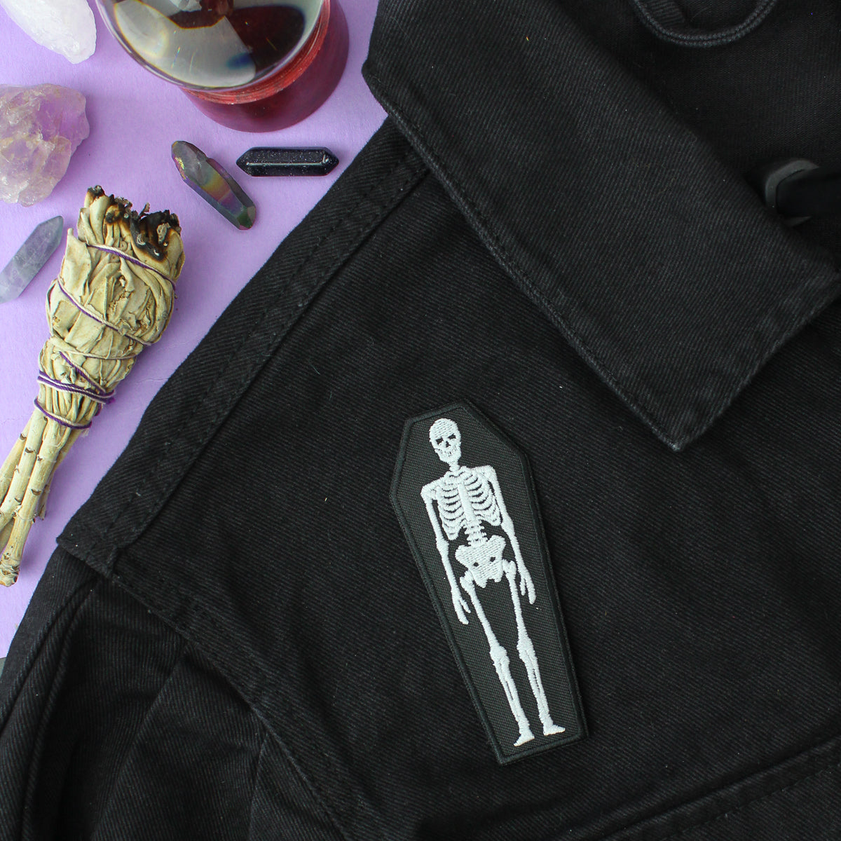 Skeleton Coffin Patch | Occult Patches & Pins