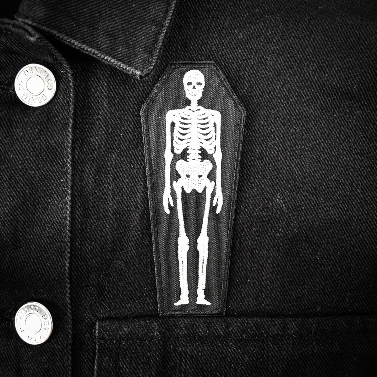 Skeleton Coffin Patch | Occult Patches & Pins