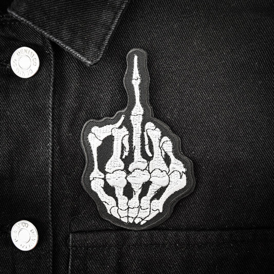  Skeleton Middle Finger Patch | Occult Patches & Pins