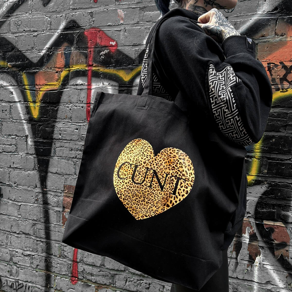 Cunt Heart Large Tote Bag - Occult Patches & Pins