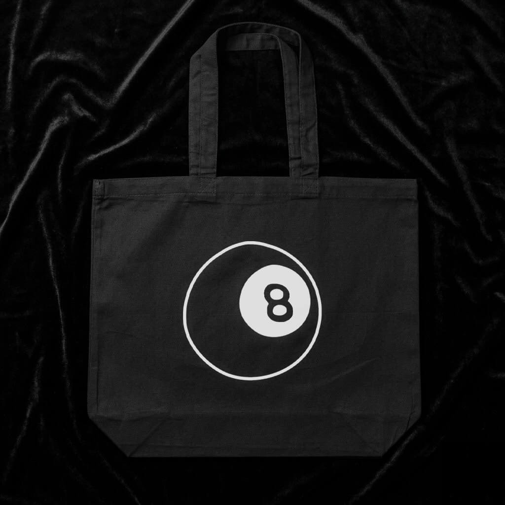 Eight Ball X-Large Black Tote Bag - Occult Patches & Pins