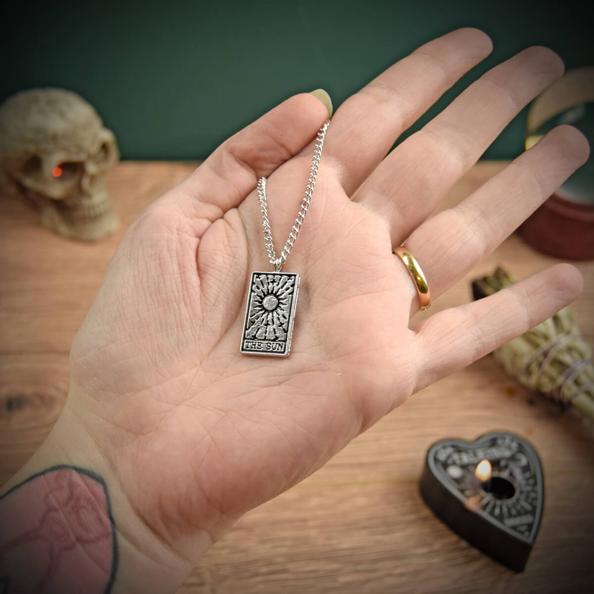 The Sun Tarot Card Necklace | Occult Patches & Pins