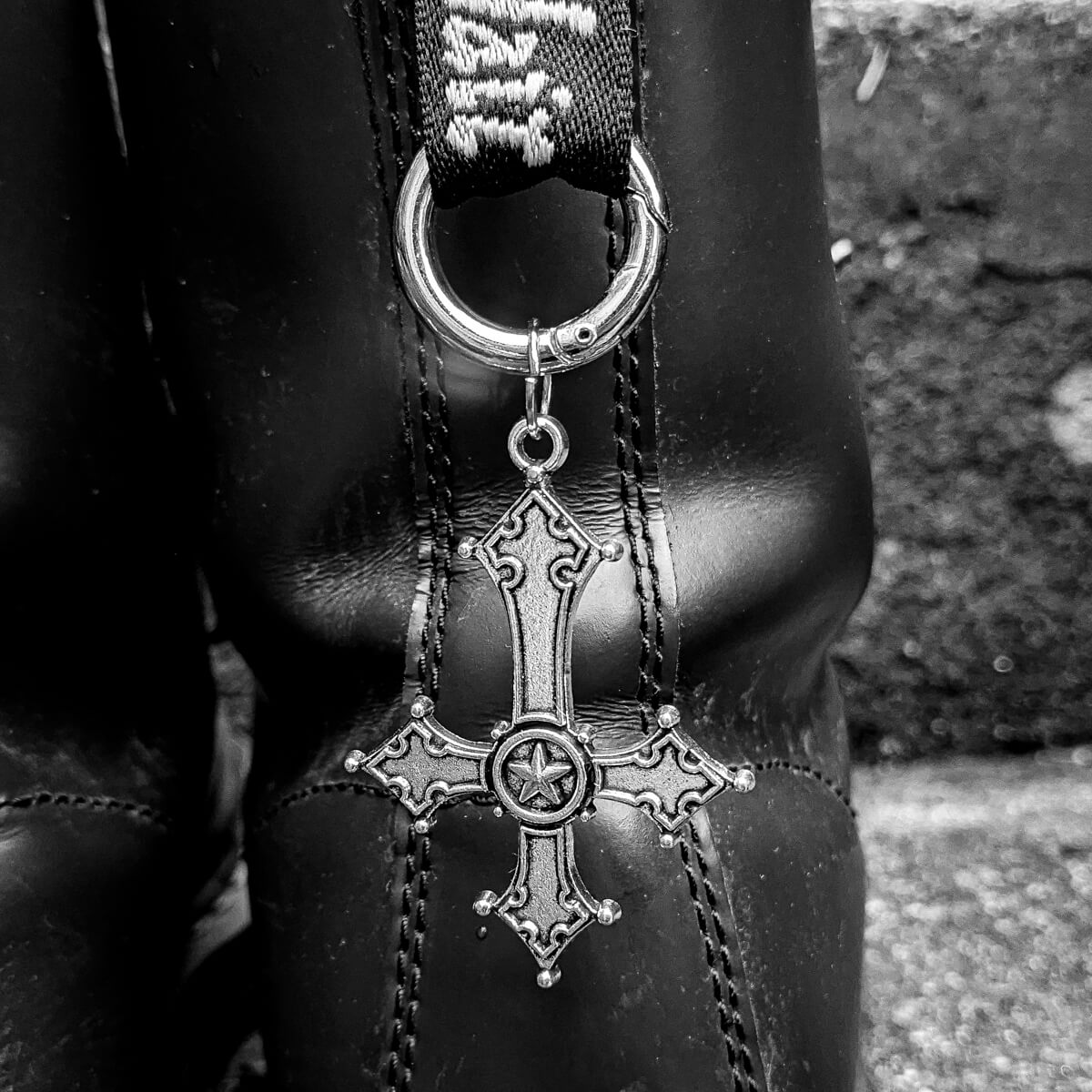 Inverted Cross Boot Charms | Occult Patches & Pins