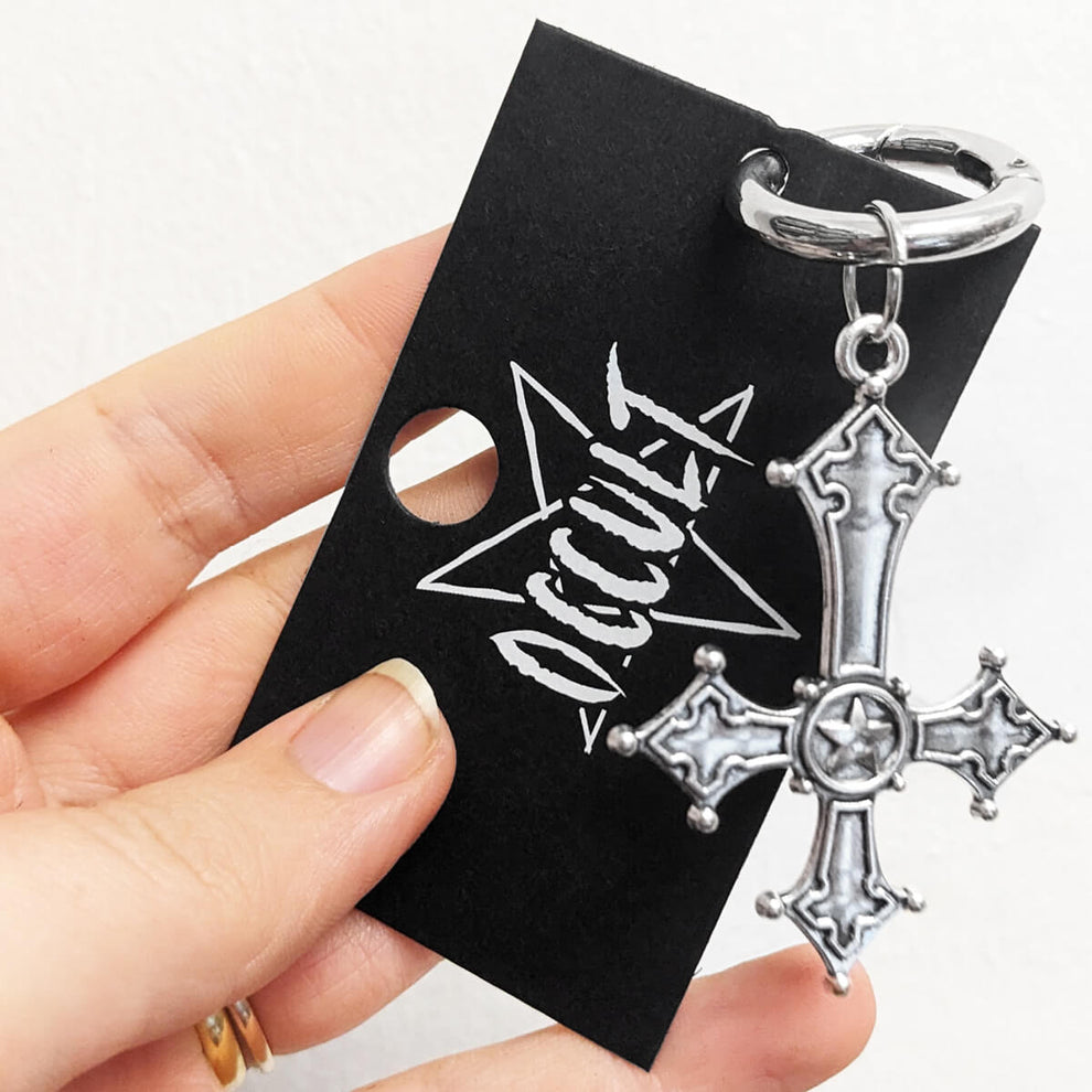 Inverted Cross Boot Charms | Occult Patches & Pins