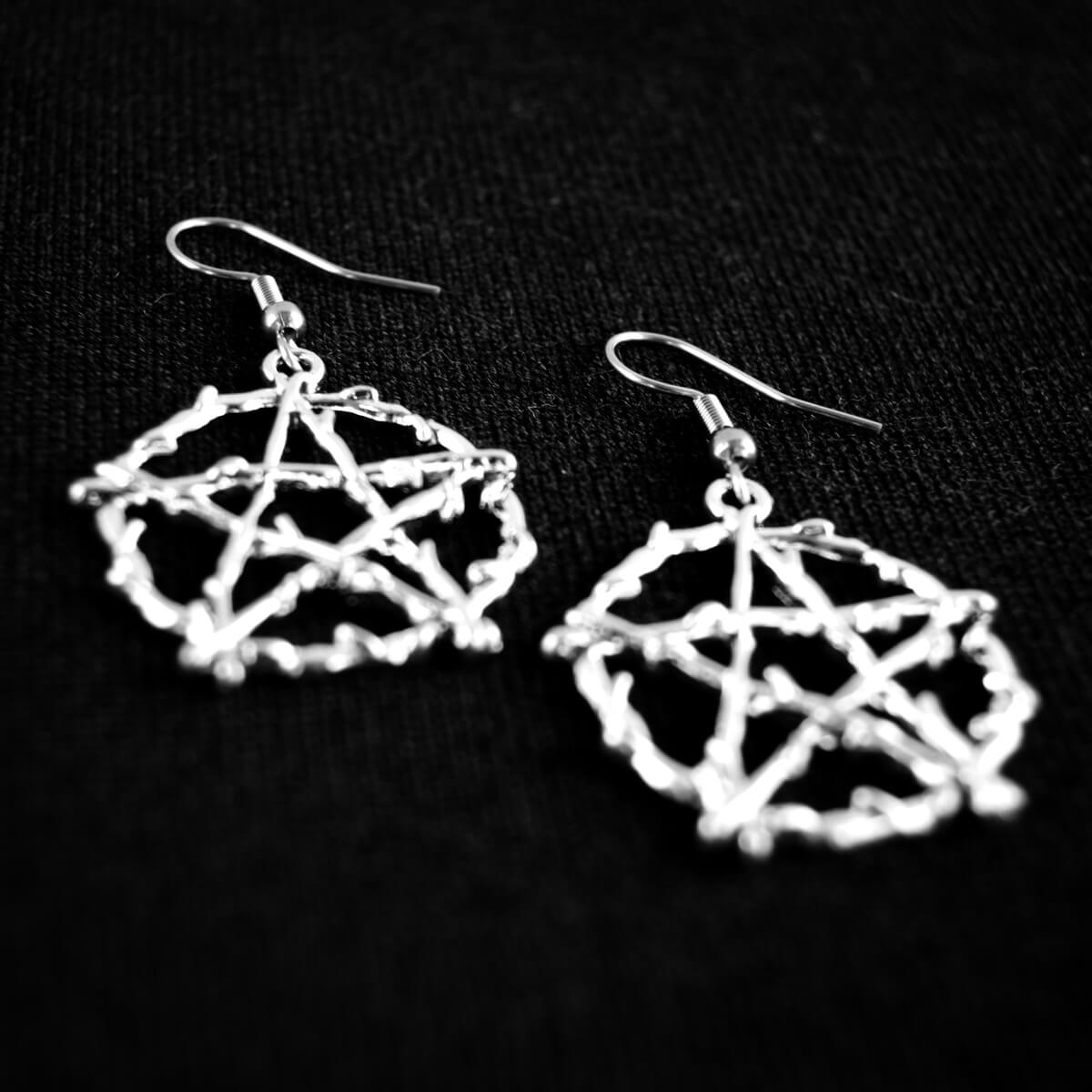 Wicca Pentagram Earrings
