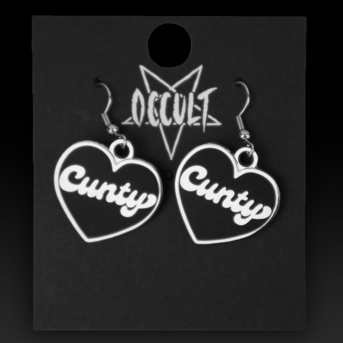 Cunty Black Heart Earrings