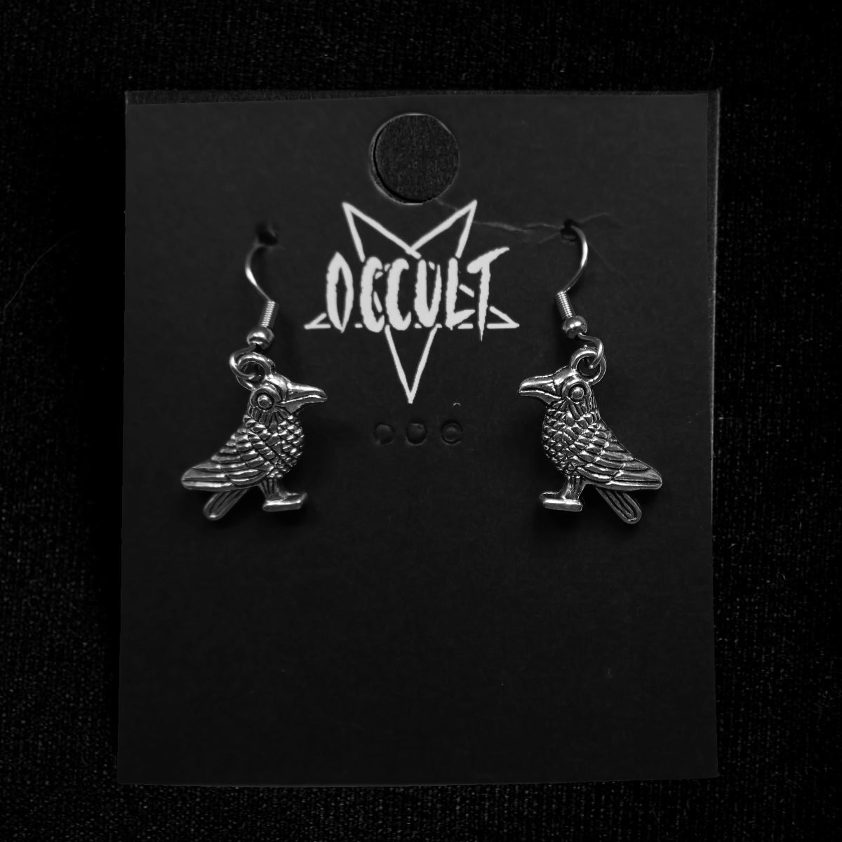 Raven Earrings - Occult Patches & Pins