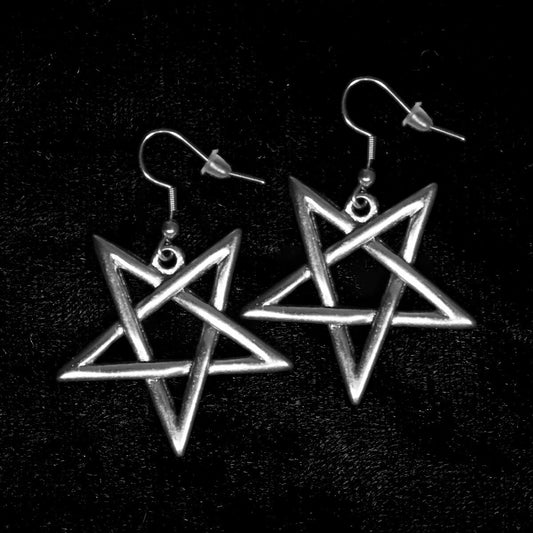 Large Inverted Pentagram Earrings - Occult Patches & Pins