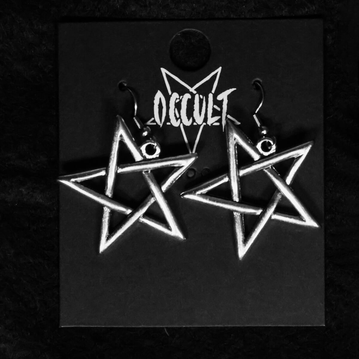 Large Inverted Pentagram Earrings - Occult Patches & Pins