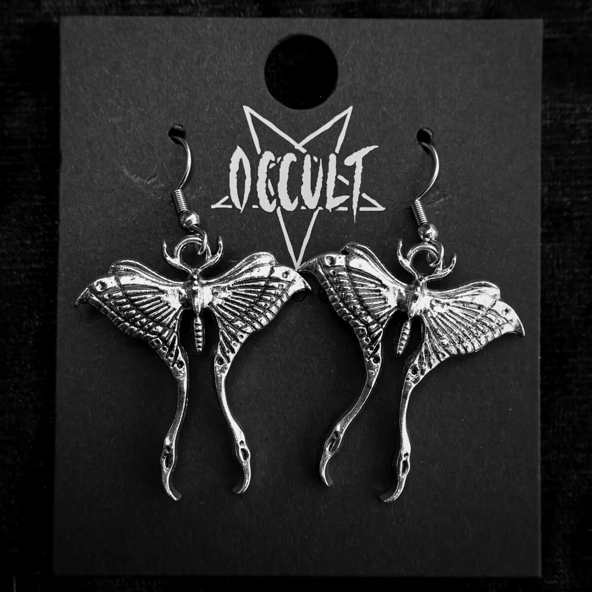 Lunar Moth Earrings - Occult Patches & Pins