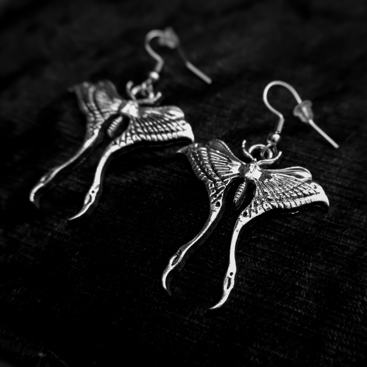 Lunar Moth Earrings - Occult Patches & Pins