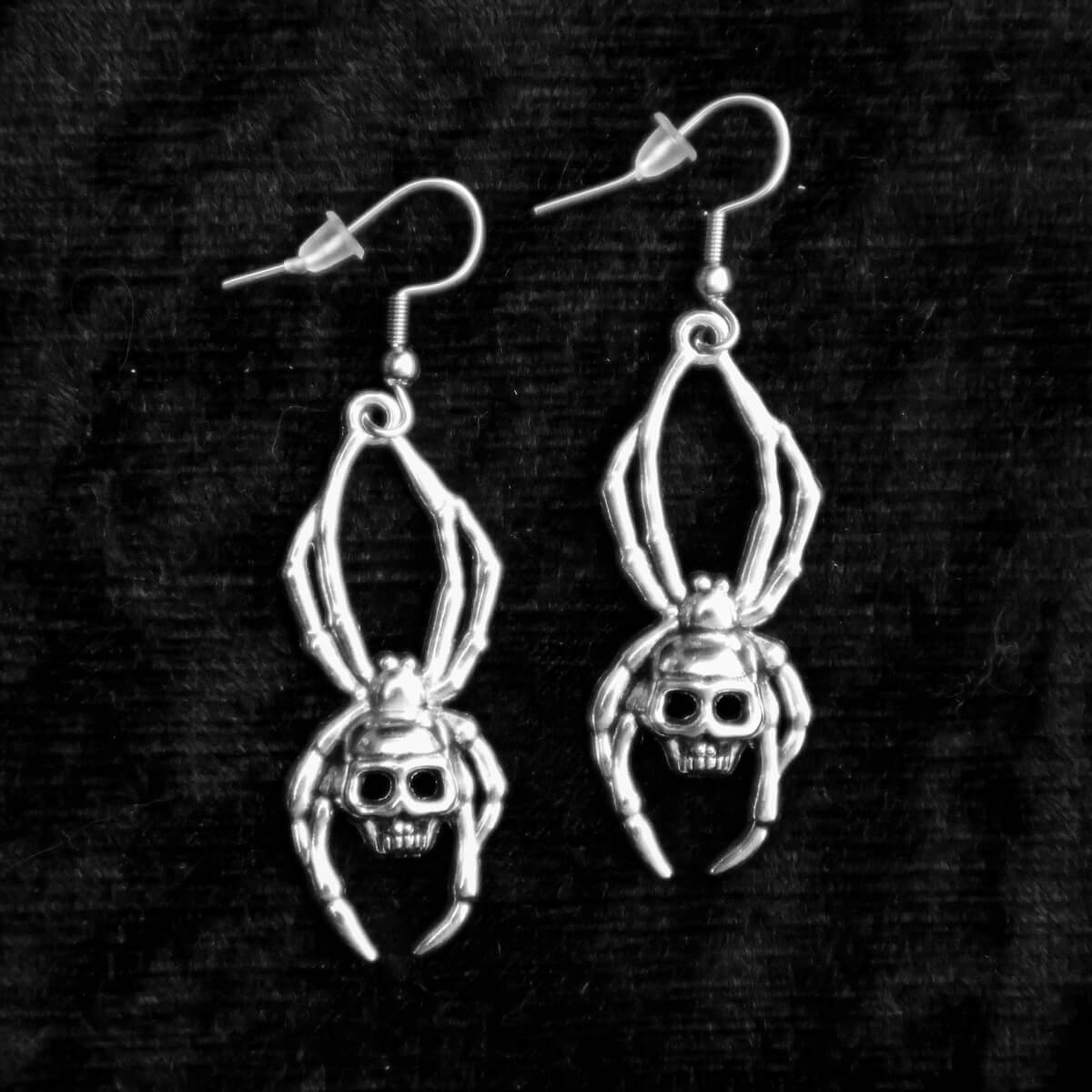 Spider Skull Earrings