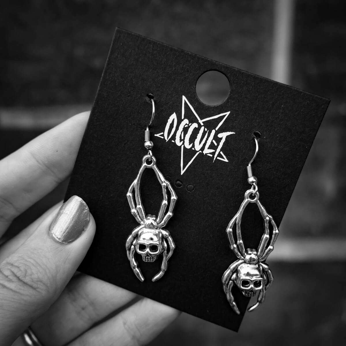 Spider Skull Earrings