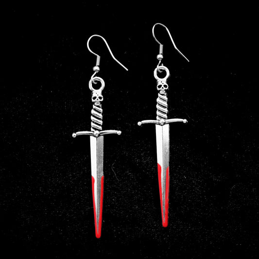 Bloody Dagger Earrings | Occult Patches Pins