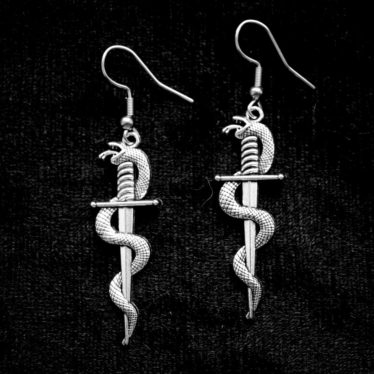 Snake Sword Earrings | Occult Patches Pins