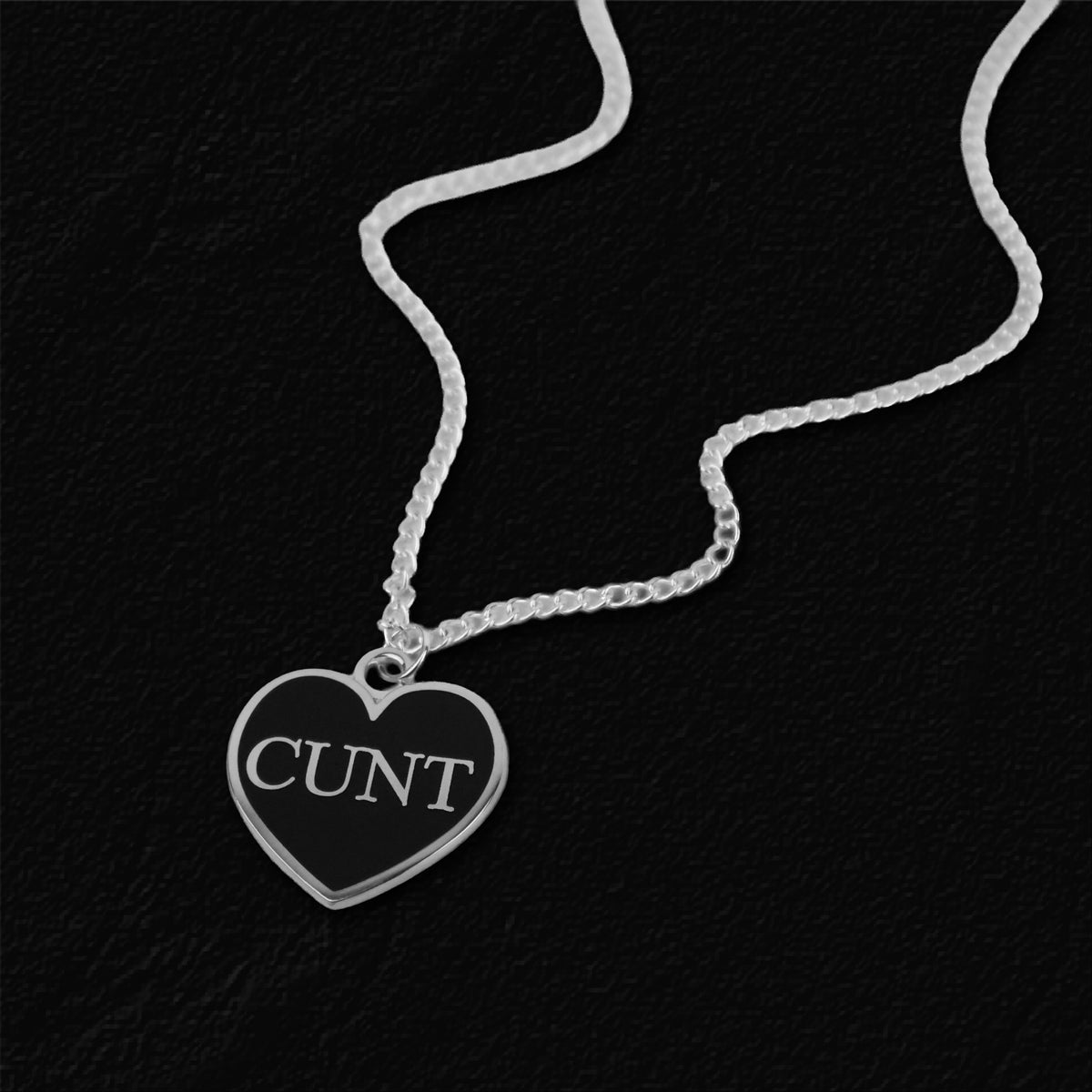 Cunt Black Heart Necklace