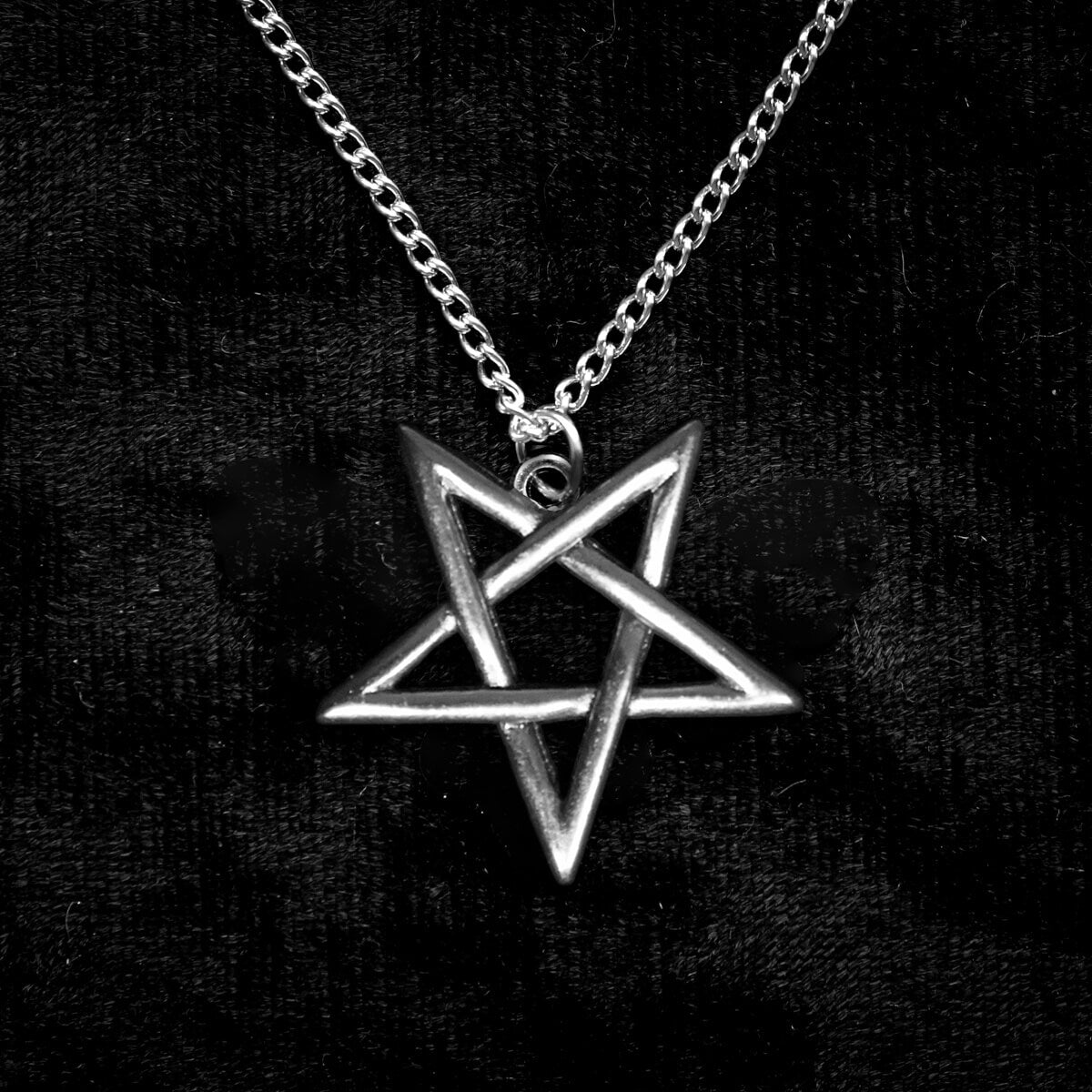 Large Inverted Pentagram Necklace ⛧ Occult Patches & Pins