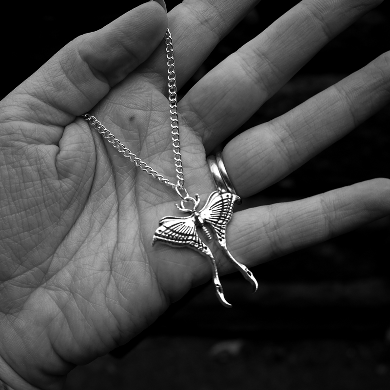 Lunar Moth Necklace - Occult Patches & Pins