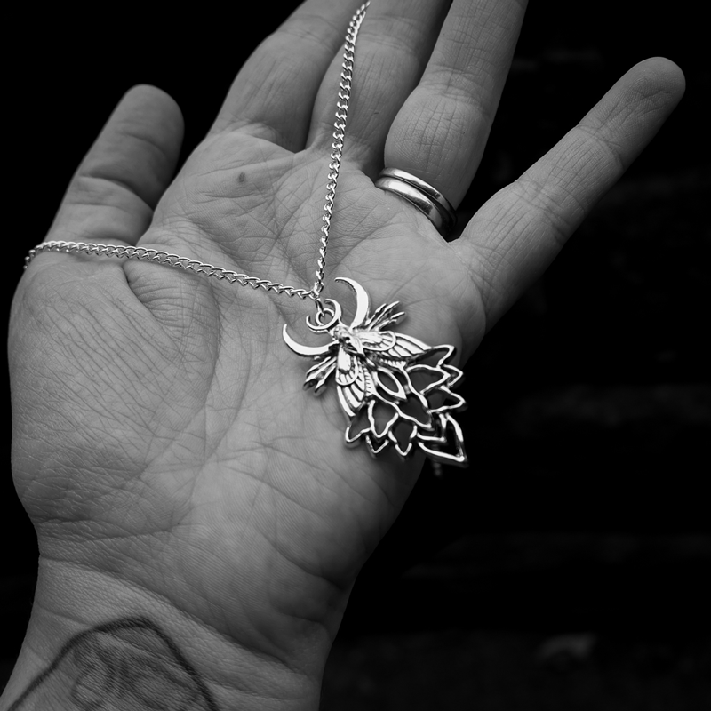 Night Moth Necklace - Occult Patches & Pins