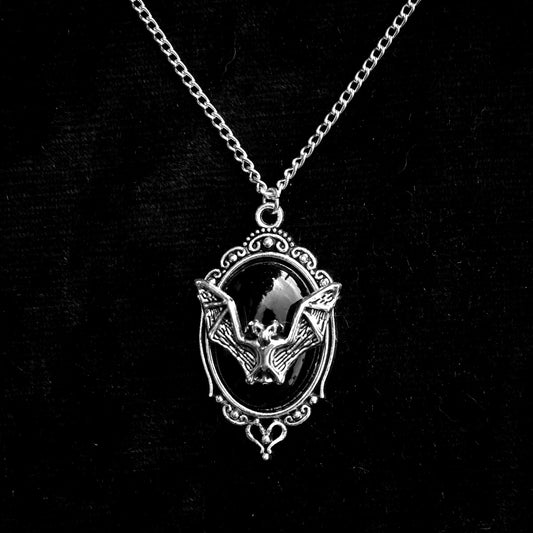 Bat Cameo Necklace