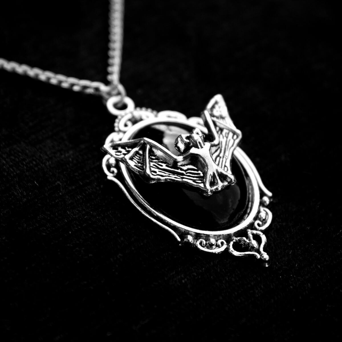 Bat Cameo Necklace