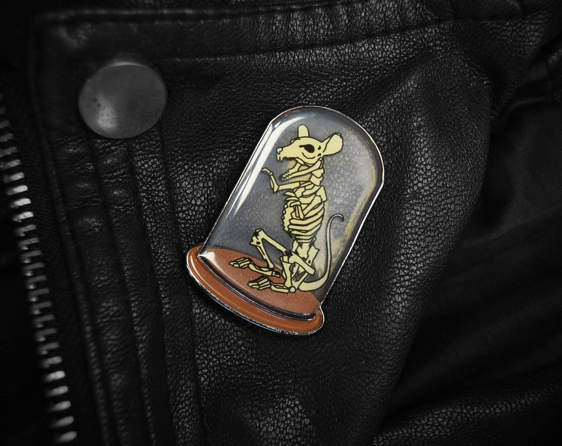 Rat Skeleton Enamel Pin | Ocult Patches & Pins