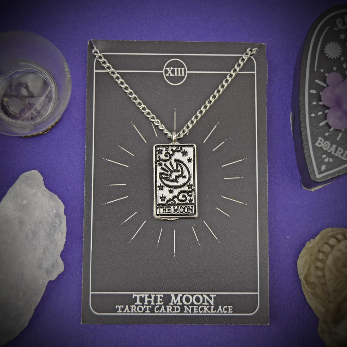 The Moon Tarot Card Necklace | Occult Patches & Pins