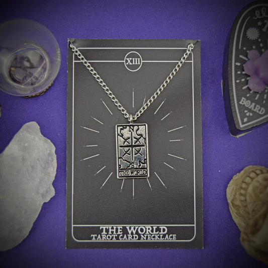 The World Tarot Card Necklace | Occult Patches & Pins