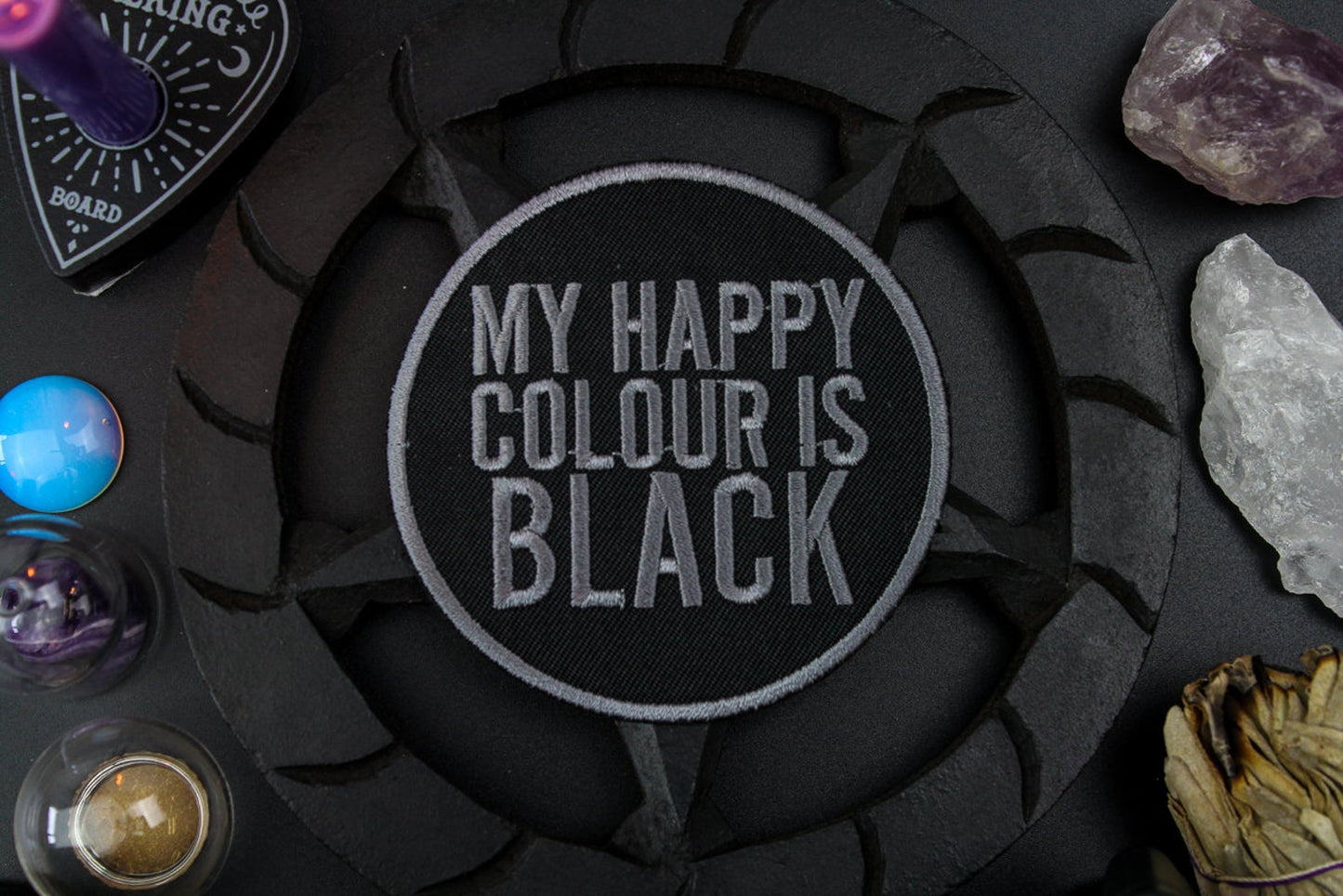 My Happy Colour is Black Patch | Occult Patches & Pins