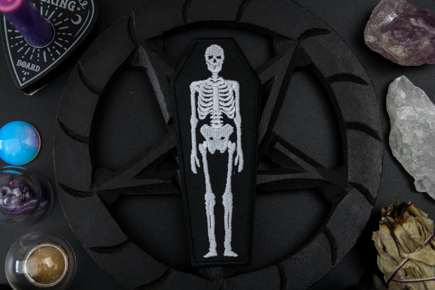 Skeleton Coffin Patch | Occult Patches & Pins