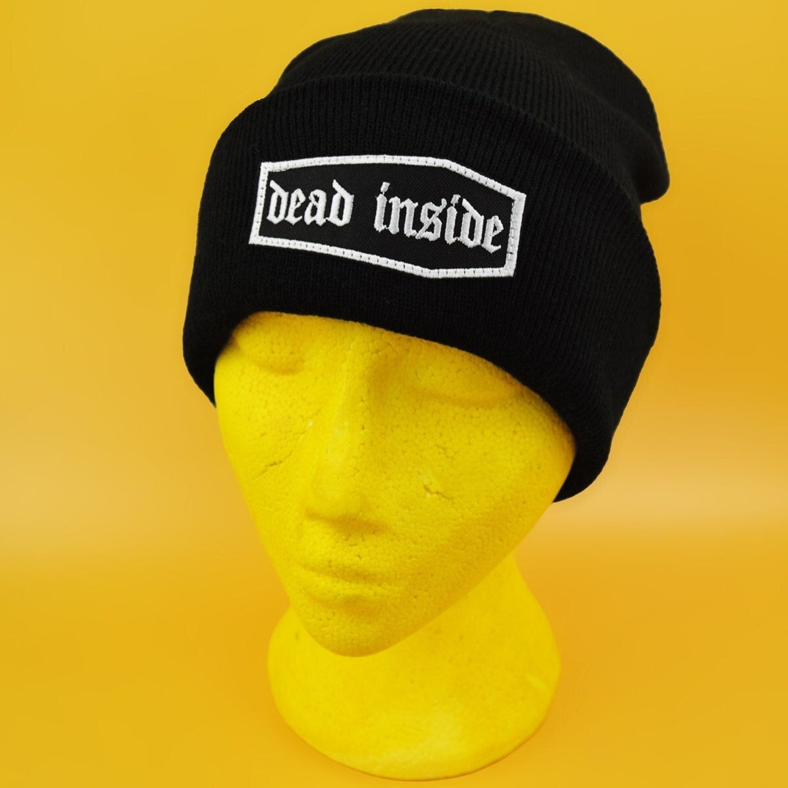 Dead Inside Black Beanie | Occult Patches & Pins